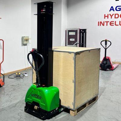 Yellow Full Electric Self Pallet Stacker Loading Stacker 1000kgs 0.8/1/1.3/1.6m 48V 15ah