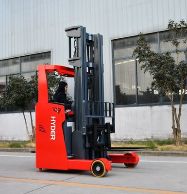 Electric Reach Forklift 1.6ton Hydraulic Stacking Truck for Narrow Aisle Warehouse