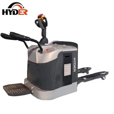 DC Motor Electric Pallet Forklift Truck Hyder 2500kg Standing on Fully Battery Operated