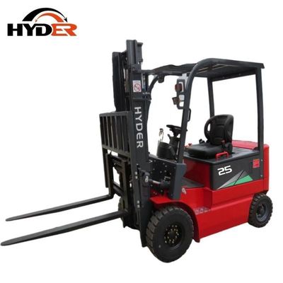 Electric 2500kgs Indoor Warehouse Forklift with 4 Solid Tyres Lift Height 3000-5000mm