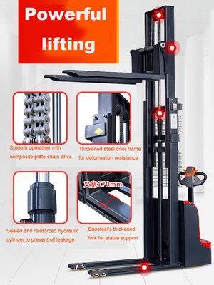 1.5 Ton 3m Lifting Hydraulic 48V/32ah Walkie Electric Stacker Forklift Pallet Stacker