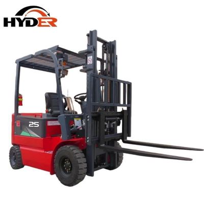 Electric 2500kgs Indoor Warehouse Forklift with 4 Solid Tyres Lift Height 3000-5000mm